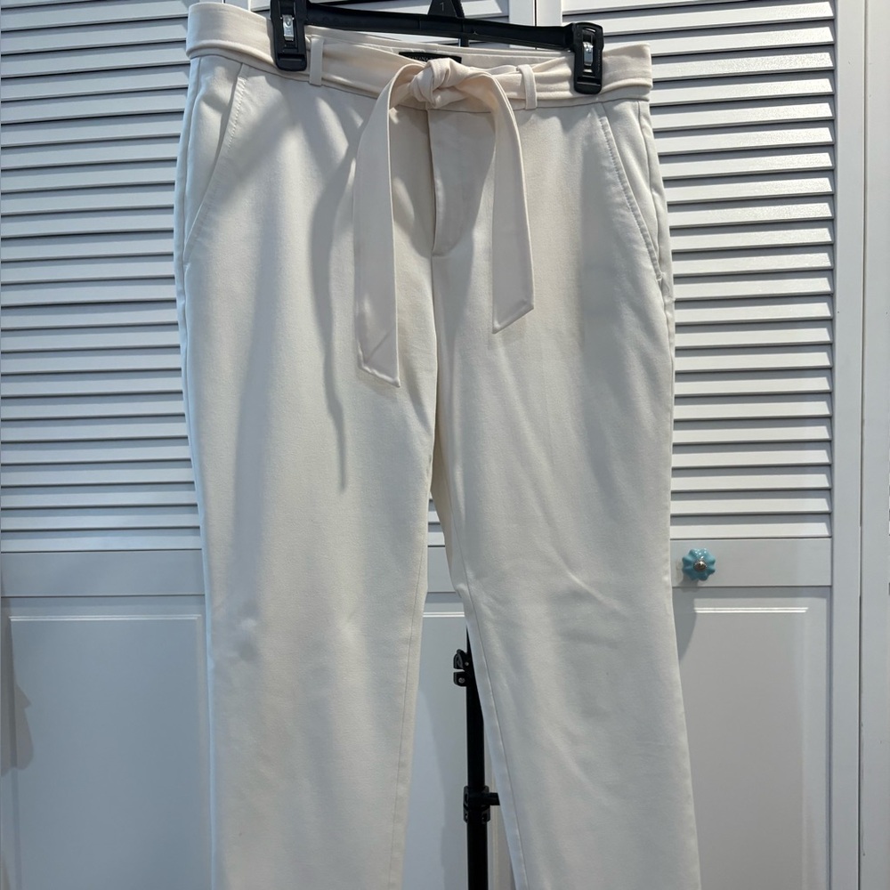 Banana Republic Cream Trousers with Tie Waist